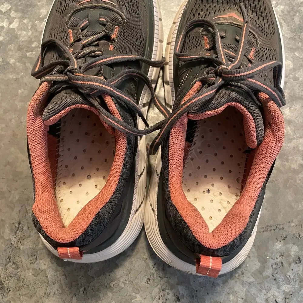 Hoka One One Gaviota 2 Running Shoes Womens 8 Gray Pink Sneakers Active Athletic